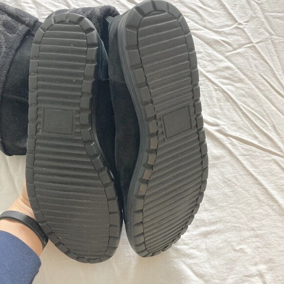 Vintage Coach Women’s Size 8.5 Tatum Black Logo Sock Cuff Boots Leather Wool - Picture 3 of 12